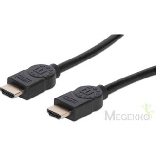 👉 HDMI kabel zwart mannen Manhattan 355360 5 m Type A (Standaard) 766623355360