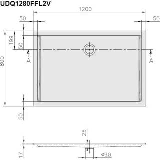 👉 Villeroy & Boch Futurion Flat douchebak 120 x 80 x 2.5 cm. wit