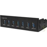 👉 LogiLink USB HUB 3.0, 7-Port, 5,25  intern + Schnelladeport