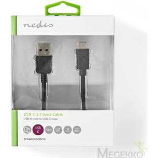 👉 Zwart USB 3.1 Cable (Gen2) | USB-C™ Male - A 1.0 m 5412810316137