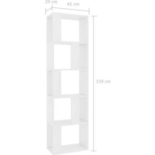 👉 Boekenkast/kamerscherm 45x24x159 cm spaanplaat wit