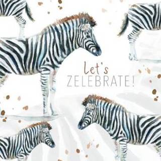 👉 Verjaardagskaart verjaardag | Michelle Dujardin Zebra