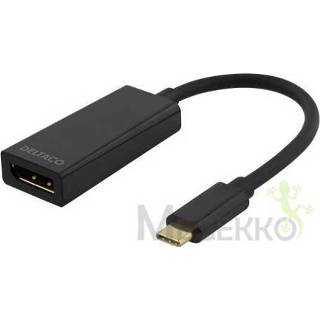 👉 Kabel adapter zwart Deltaco USBC-DP video DisplayPort 7333048008145