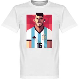 👉 Shirt wit unisex Verenigde Staten Speler T-Shirts volwassen argentini Playmaker Aguero Football T-Shirt