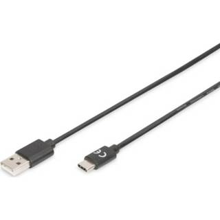 Folie zwart Digitus USB 2.0, USB-C Aansluitkabel [1x USB-A 2.0 stekker - 1x stekker] 4.0 m Flexibel, afscherming, Afscherming gevlochten, Afgeschermd, 4016032455257