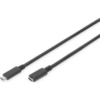 👉 Folie zwart Digitus USB 2.0, Computer, Laptop, USB-C Aansluitkabel [1x 2.0 stekker - 1x bus] m Flexibel, afscherming, Afscherming gevlochten 4016032455318