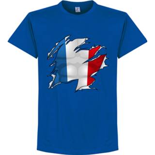 👉 Shirt blauw kinderen Frankrijk Ripped Flag T-Shirt -