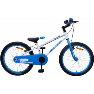 👉 Wit blauw staal jongens AMIGO Cross 20 Inch 24 cm V Brake Wit/Blauw 8719817991709