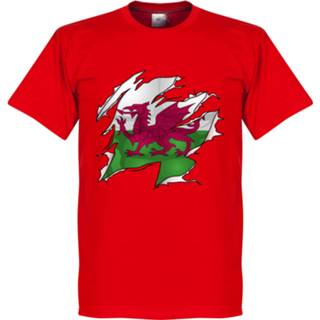 👉 Shirt rood Wales Ripped Flag T-Shirt -