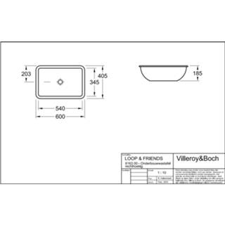 👉 Villeroy & Boch Loop & Friends onderbouw wastafel 54x34,5 cm. met overloop wit