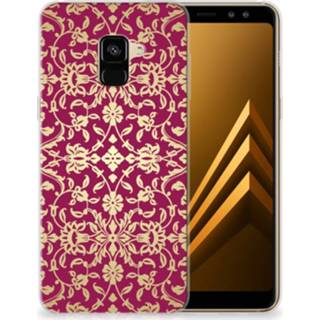 👉 Roze Samsung Galaxy A8 (2018) TPU Hoesje Design Barok Pink 8718894814437