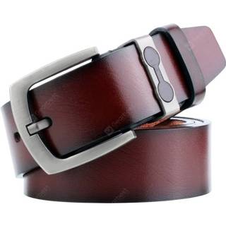 👉 Riem alloy leather coffee Men's Retro Belt Buckle Durable Waistband