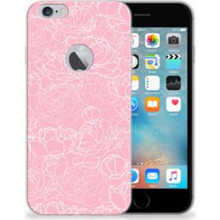 👉 Siliconen hoesje wit Apple iPhone 6 Plus | 6s White Flowers 8718894926772