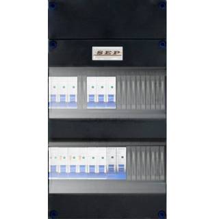 👉 Groepenkast SEP 8 installatieautomaat 16A 30mA + kookgroep B16 3 aardlekschakelaars CHB24 230V 8718959013003