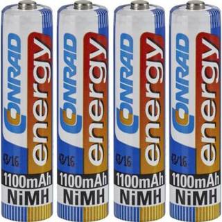 👉 Batterij Conrad energy Oplaadbare AAA (potlood) NiMH 1100 mAh 1.2 V 4 stuks 4053199976621