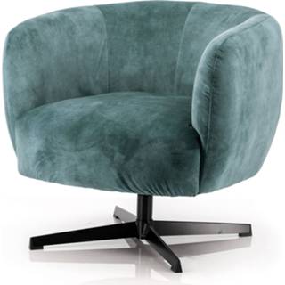 👉 Fauteuil blauw velours polyester Eleonora 'Jaimey' Velours, kleur