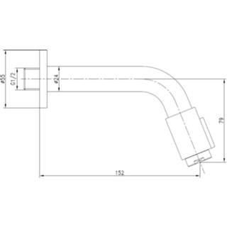 👉 Blinq Aludra tapkraan wandmodel 14,5 cm mat zwart