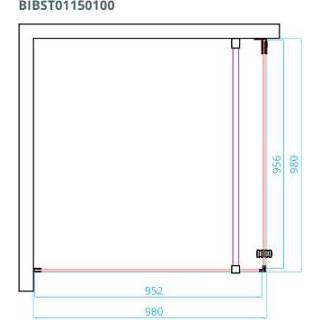 👉 Douchecabine Bewonen Wilco zij-instap met matglazen band 100x100cm verchroomd beslag 8719401367545