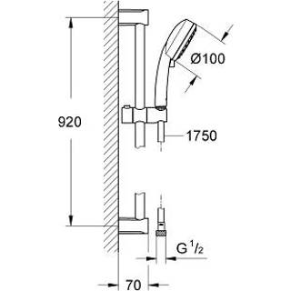 Glijstangset Grohe Tempesta 90cm 4005176451591