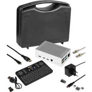 👉 Toetsenbord Pi-Cast Set Incl. toetsenbord, behuizing, netvoeding, koellichaam, HDMI-kabel, Noobs OS Joy-it 4053199993505