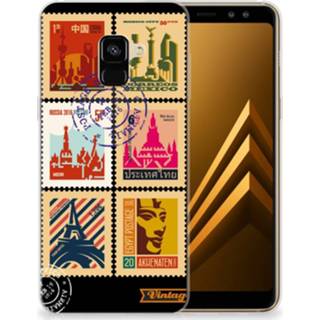 Postzegel siliconen Samsung Galaxy A8 Plus (2018) Back Cover Postzegels 8720091491335