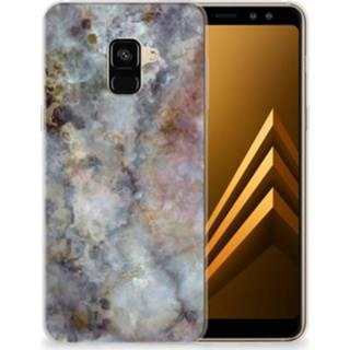 Siliconen hoesje grijs marmer Samsung Galaxy A8 Plus (2018) TPU 8720091631786