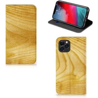 👉 Portemonnee hout Apple iPhone 11 Pro Book Wallet Case Licht 8720091738898