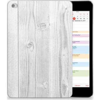 👉 Tablethoes wit silicone Apple iPad Mini 4 | 5 (2019) Tablet Hoes White Wood 8720091179813