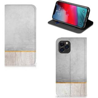 👉 Portemonnee Apple iPhone 11 Pro Book Wallet Case Wood Concrete 8720091274440