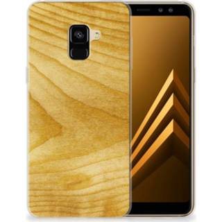 👉 Hout Samsung Galaxy A8 (2018) Uniek TPU Hoesje Licht 8718894730065