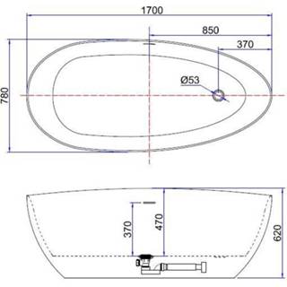 👉 Vrijstaand bad wit Blinq Garni 170x78 mat