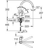 Keukenkraan chroom Grohe Bauloop hoge uitloop 4005176478529