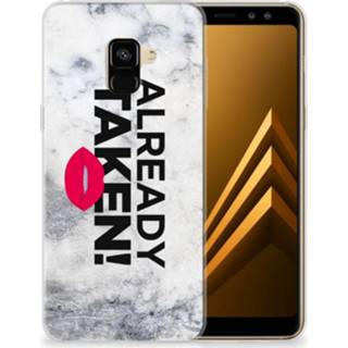 👉 Wit Samsung Galaxy A8 (2018) TPU Hoesje Design Already Taken White 8718894888179