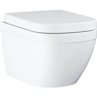 👉 Hangend toilet wit keramiek unisex Grohe Euro Ceramic met softclose-zitting en deksel, 4005176484452