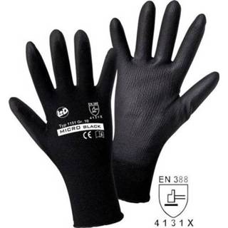 👉 Worky 1151 Fijngebreide handschoen MICRO black 100% nylon met PU-coating Maat (handschoen): 11, XXL