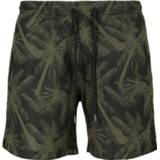 👉 Urban Classics Pattern Swim Shorts Palm Zwembroek zwart-olijf