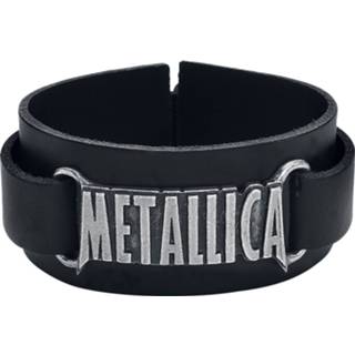 👉 Metallica Metallica Logo Lederen armband zwart