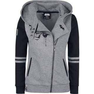 👉 Vest grijs zwart met capuchon meisjes Batman Bat-Logo Girls gemêleerd-zwart 4060587547523