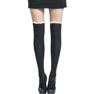 👉 Sock zwart kniekousen Banned Retro Mina Knee High Socks Kousen 5059075029923