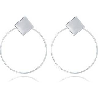 👉 Goud vrouwen zilver LGT Jewels Cirkelvormige Damesoorbellen met Rhombus 8720088558546