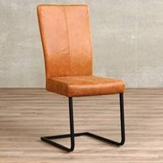 👉 Leren eetkamerstoel leer bruin dare, cognac leer, keukenstoelen 8719128961767