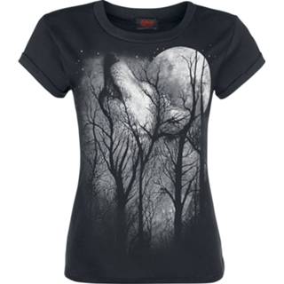 👉 Shirt T-Shirt meisjes zwart Spiral Forest Wolf Girls 5055800654408