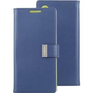 👉 Draagtas marineblauw PU KWIK GOOSPERY RICH DIARY + TPU Crazy Horse textuur horizontale Flip lederen met kaartsleuven & portemonnee voor Galaxy Note 10 (marineblauw) 8733253529357