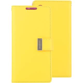 👉 Draagtas geel PU KWIK GOOSPERY RICH DIARY + TPU Crazy Horse textuur horizontale Flip lederen met kaartsleuven & portemonnee voor Galaxy Note 10 (geel) 8733253492231