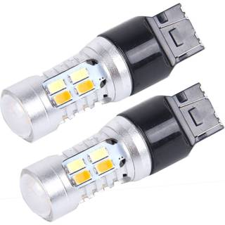 👉 Richtingaanwijzer wit geel 2 STKS T20 / 7443 10W 1000 LM 6000K + licht met 20 SMD-5730-LED-lampen en lenzen. DC 12-24V