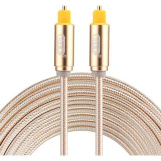 👉 Audiokabel metalen goud mannen EMK 3m OD4.0mm Vergulde kop geweven lijn Toslink Mannelijk naar digitale optische (goud)