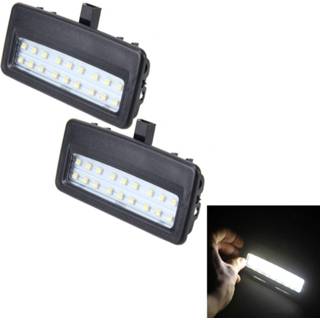 👉 Wit active 2 STKS Licht Auto LED Vanity Mirror Lamp Lights met 18 SMD-3528 Lampen voor BMW F10 / F11 F07 F01 F02 F03 F04