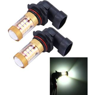 👉 Wit LM 2 PCS 9006 15W 1300 6500K 28 SMD-3030 LED's Mistachterlichten, DC 12V (wit licht)