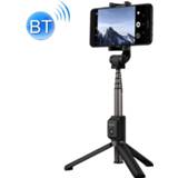 👉 Mobiele telefoon zwart Eer Bluetooth 3.0 Verstelbare Draadloze Selfie Stick Zelfontspanner Statief (Zwart)
