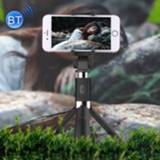 👉 Zwart 2-op-1 opvouwbare Bluetooth-ontspanknop Selfie Stick-statief voor iPhone- en Android-telefoons (zwart)